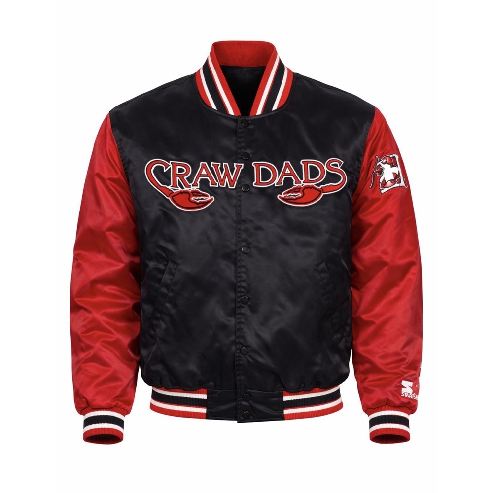 Starter Hickory Crawdads Satin‎ Jacket Men's Medium MiLB Vintage 90s Varsity Euc
